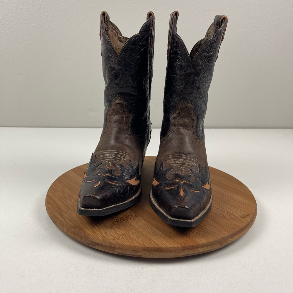 Ariat Dahlia Western Full Grain Leather Floral Embossed Women’s Boots - Picture 2 of 9